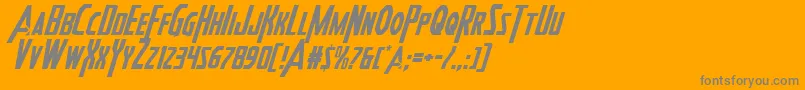 Heroesassembleital2 Font – Gray Fonts on Orange Background