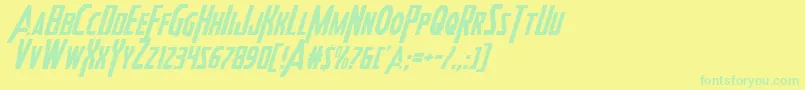 Czcionka Heroesassembleital2 – zielone czcionki na żółtym tle
