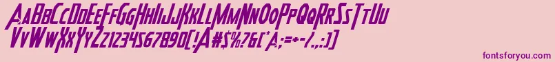 Heroesassembleital2 Font – Purple Fonts on Pink Background