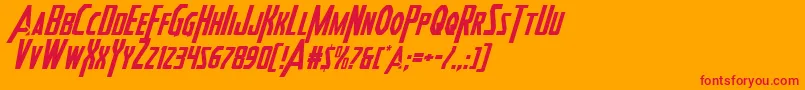 Heroesassembleital2 Font – Red Fonts on Orange Background
