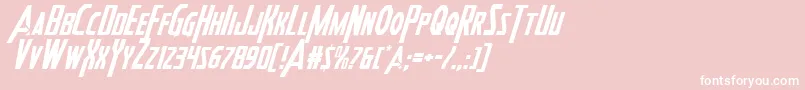 Heroesassembleital2-Schriftart – Weiße Schriften auf rosa Hintergrund