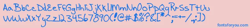 Aescrawl Font – Blue Fonts on Pink Background