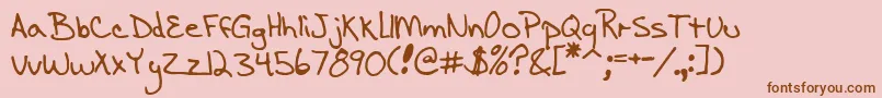 Aescrawl-Schriftart – Braune Schriften auf rosa Hintergrund
