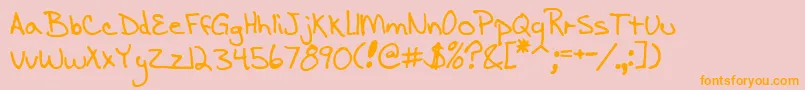 Police Aescrawl – polices orange sur fond rose