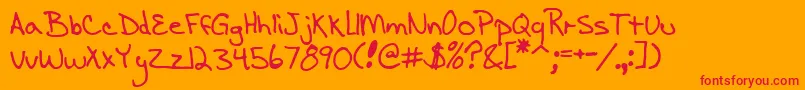 Aescrawl Font – Red Fonts on Orange Background