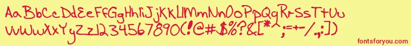 Aescrawl Font – Red Fonts on Yellow Background