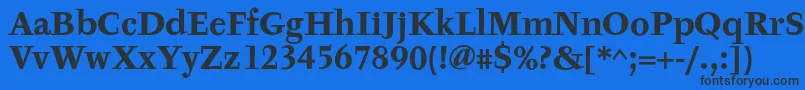 TyfaTextOtBold Font – Black Fonts on Blue Background