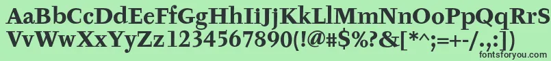 フォントTyfaTextOtBold – 緑の背景に黒い文字