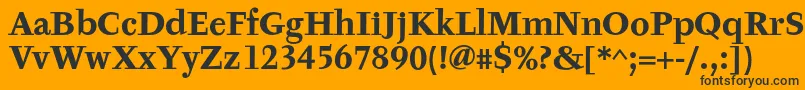 TyfaTextOtBold Font – Black Fonts on Orange Background