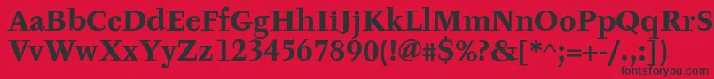 Шрифт TyfaTextOtBold – чёрные шрифты на красном фоне