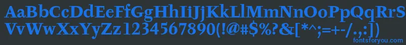 TyfaTextOtBold Font – Blue Fonts on Black Background