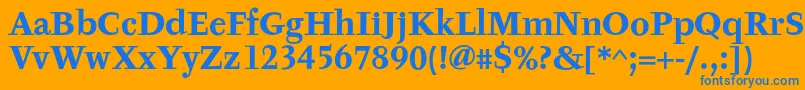 TyfaTextOtBold Font – Blue Fonts on Orange Background