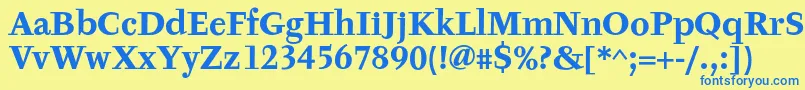 TyfaTextOtBold Font – Blue Fonts on Yellow Background