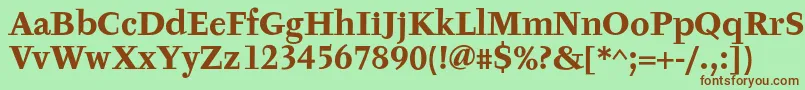 Шрифт TyfaTextOtBold – коричневые шрифты на зелёном фоне