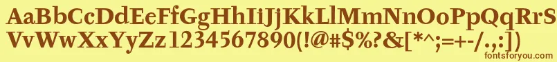 Шрифт TyfaTextOtBold – коричневые шрифты на жёлтом фоне