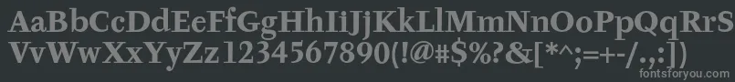 TyfaTextOtBold Font – Gray Fonts on Black Background