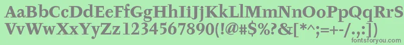 フォントTyfaTextOtBold – 緑の背景に灰色の文字