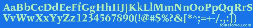 TyfaTextOtBold Font – Green Fonts on Blue Background