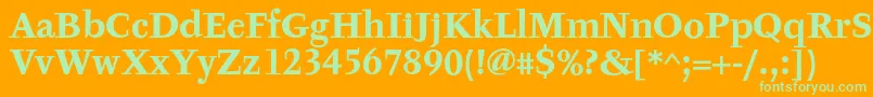 TyfaTextOtBold Font – Green Fonts on Orange Background