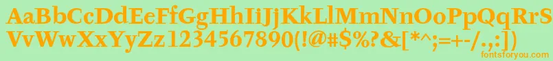 TyfaTextOtBold Font – Orange Fonts on Green Background