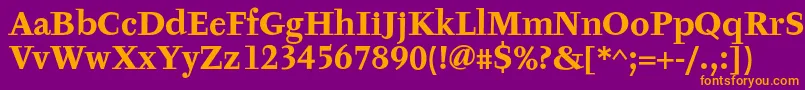 TyfaTextOtBold Font – Orange Fonts on Purple Background
