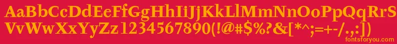TyfaTextOtBold Font – Orange Fonts on Red Background