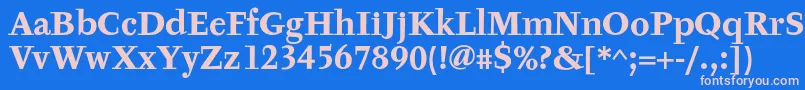 TyfaTextOtBold Font – Pink Fonts on Blue Background