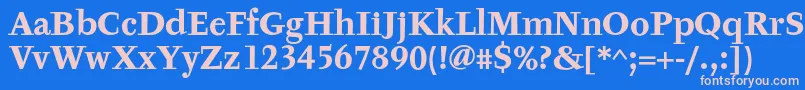 Шрифт TyfaTextOtBold – розовые шрифты на синем фоне