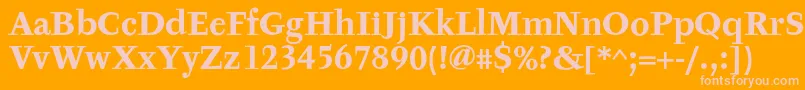 TyfaTextOtBold Font – Pink Fonts on Orange Background