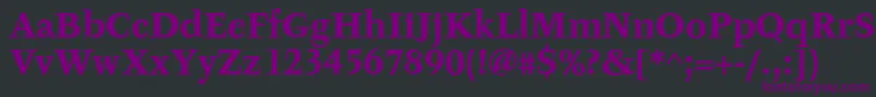 TyfaTextOtBold Font – Purple Fonts on Black Background