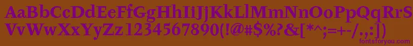 TyfaTextOtBold Font – Purple Fonts on Brown Background