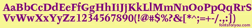TyfaTextOtBold Font – Purple Fonts on Yellow Background