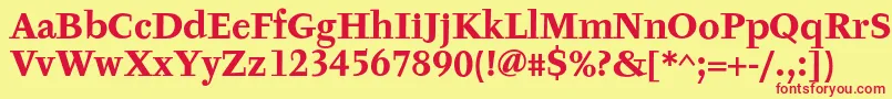 TyfaTextOtBold Font – Red Fonts on Yellow Background