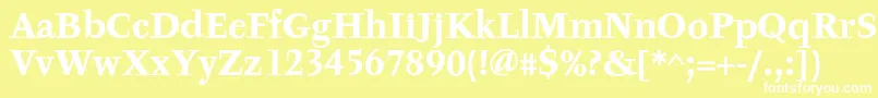 TyfaTextOtBold Font – White Fonts on Yellow Background