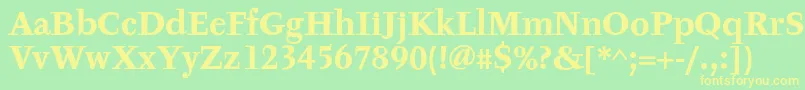 TyfaTextOtBold Font – Yellow Fonts on Green Background