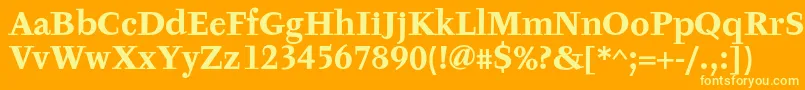 TyfaTextOtBold Font – Yellow Fonts on Orange Background