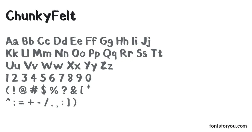 Czcionka ChunkyFelt – alfabet, cyfry, specjalne znaki