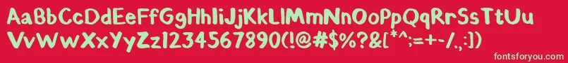 ChunkyFelt Font – Green Fonts on Red Background