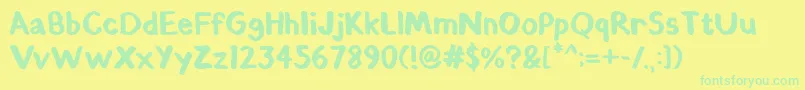 ChunkyFelt Font – Green Fonts on Yellow Background