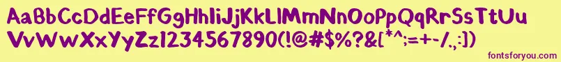 ChunkyFelt Font – Purple Fonts on Yellow Background