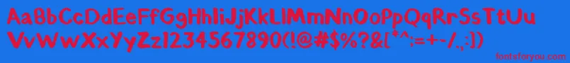 ChunkyFelt-fontti – punaiset fontit sinisellä taustalla