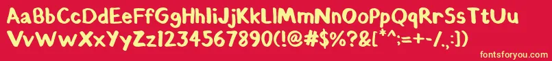 ChunkyFelt Font – Yellow Fonts on Red Background