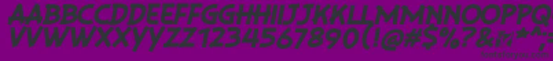 フォントPlaysirItalic – 紫の背景に黒い文字