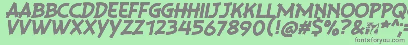 フォントPlaysirItalic – 緑の背景に灰色の文字