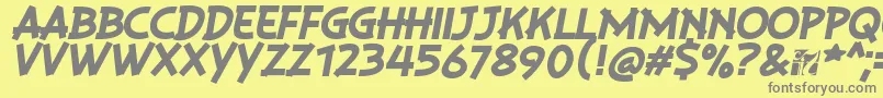 フォントPlaysirItalic – 黄色の背景に灰色の文字