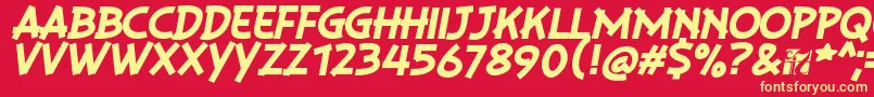 PlaysirItalic Font – Yellow Fonts on Red Background