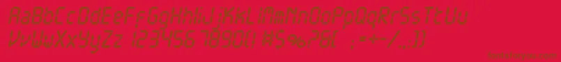 Шрифт ElectronicacItalic – коричневые шрифты на красном фоне