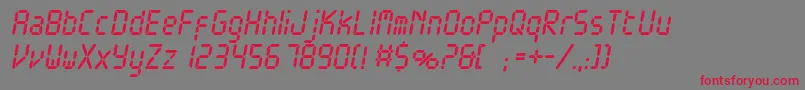 ElectronicacItalic Font – Red Fonts on Gray Background