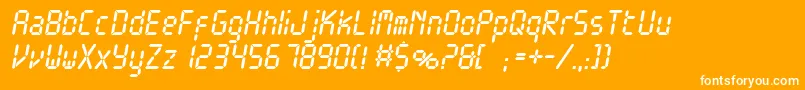 ElectronicacItalic Font – White Fonts on Orange Background