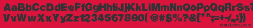 フォントSprayvetica33third – 赤い背景に黒い文字